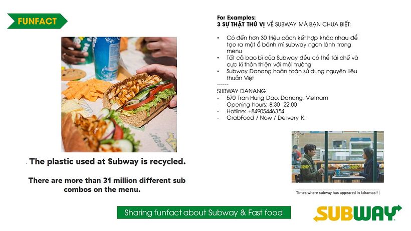 Content Guidline for Subway in Danang (Vietnam) 19