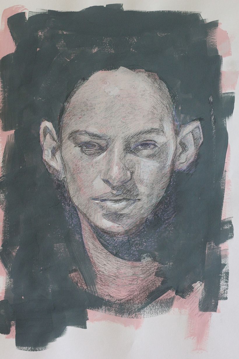 Mixed Media Portrait Drawings 6