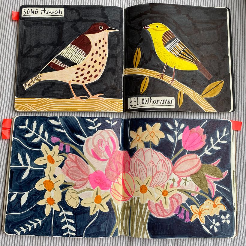 Use textos de apoio para identificar seus desenhos e lembrar o que significam para você. Foto de Kate Sutton