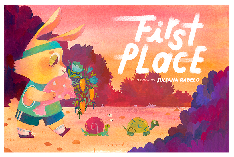 resultado final com o texto - o lettering de "first place" foi criado por mim :)