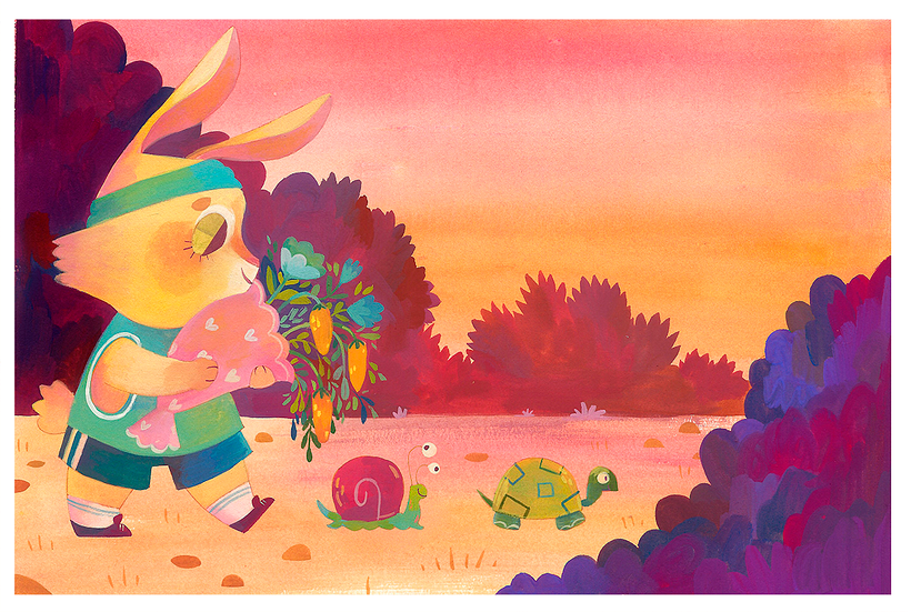 acabei decidindo misturar elementos de uma opção pra outra, e deixar a moita da frente um pouco mais avermelhada