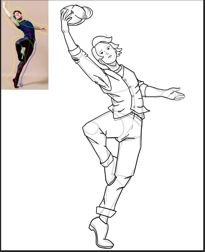 Mi Proyecto del curso: Ilustración de personajes dinámicos el bailaren del 50 6