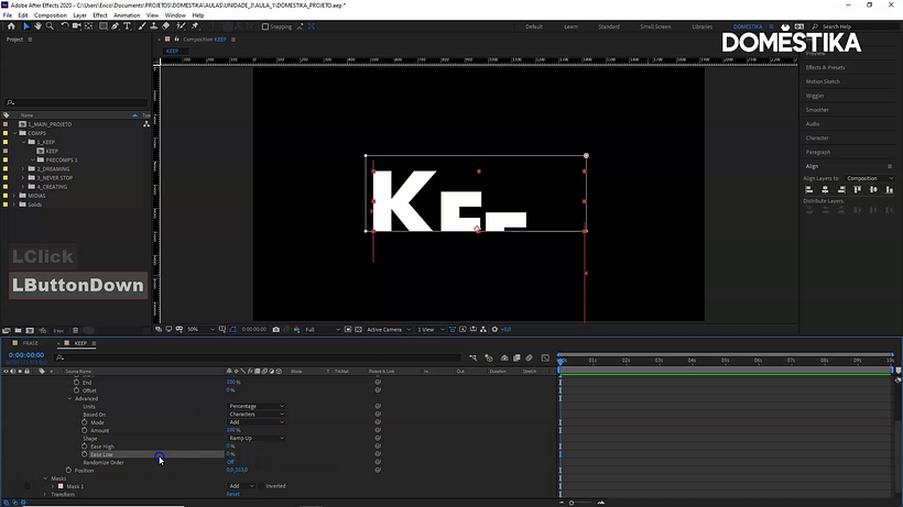 Create a mask to define a small area of the animation.
