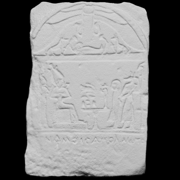 Stele with Greek inscriptions.