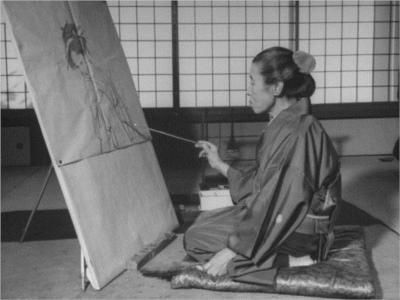 The artist at work.