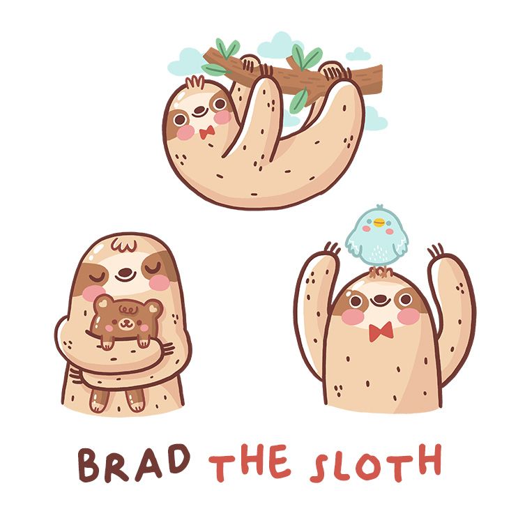 Brad the Sloth design by ©IlariaRanauro