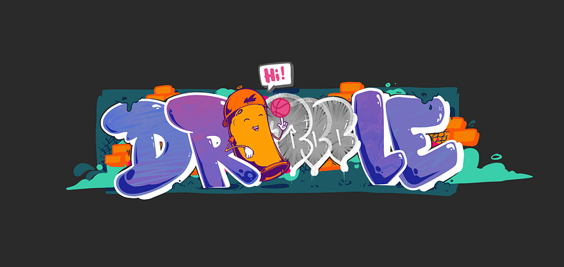 Graffiti title for my Dribbble debut 1