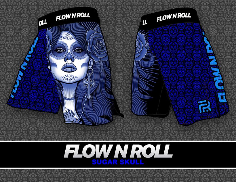 Ilustracja rashguardu Flow N Roll „Sugar Skulls” 9