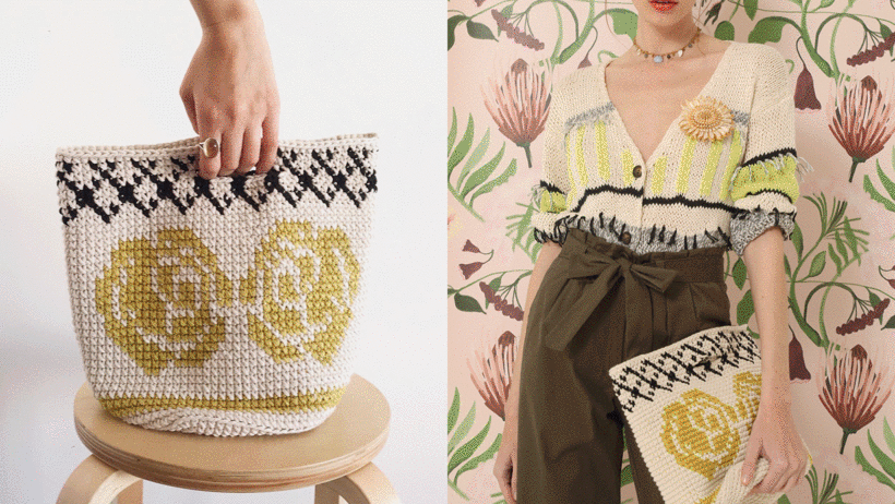 Técnica tapestry para dibujar con hilos mediante crochet. Por Fabric.