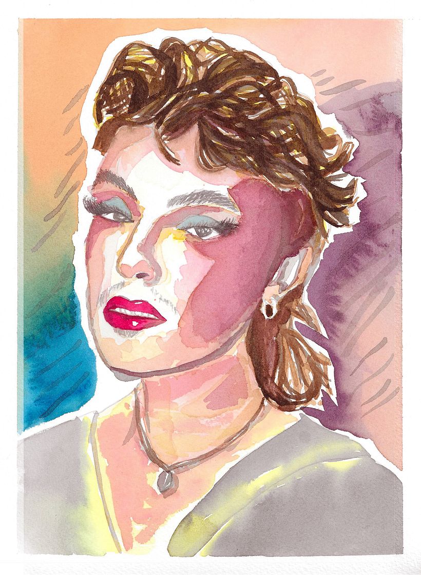 Meu projeto do curso: Retrato ilustrado em aquarela 2