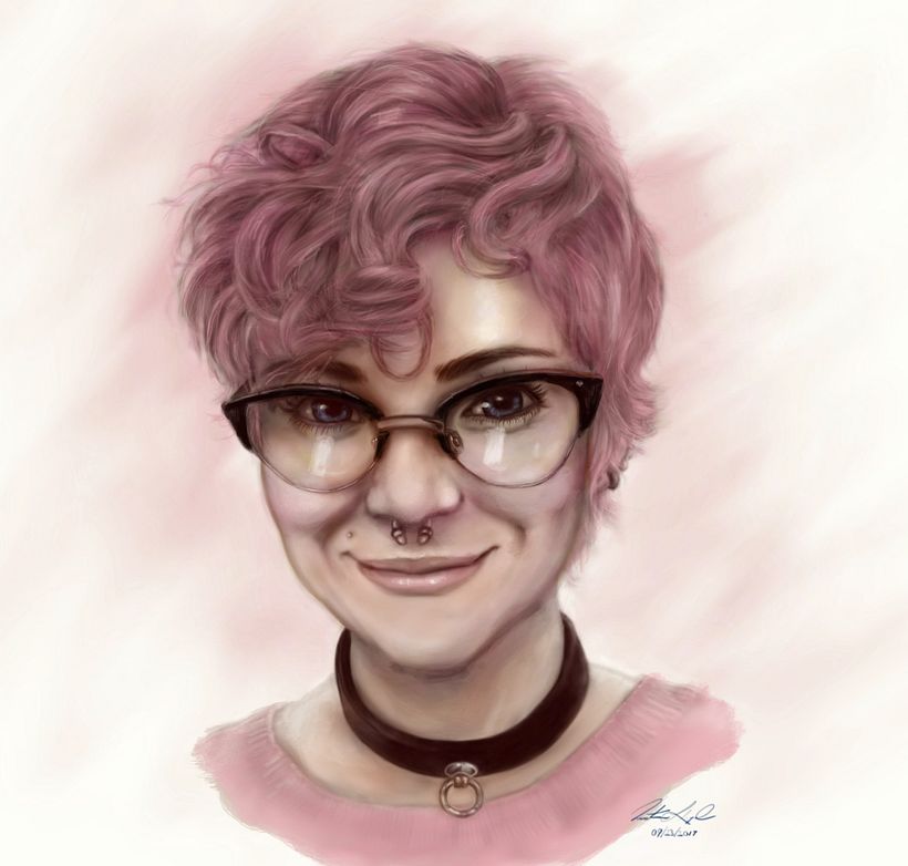 A digital painting of a friend created using Procreate