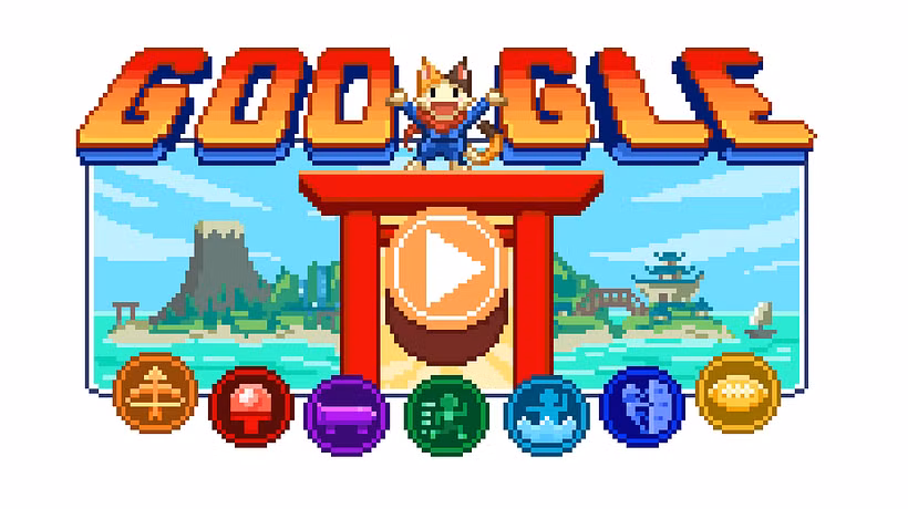Champion Islands Game Google Doodle, 2021. Credit: Google
