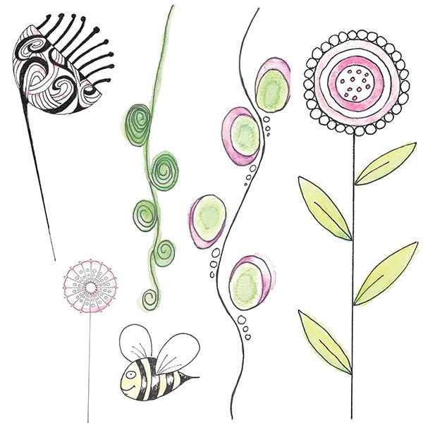 Bloom Cot Linen and play mats - fabric design and artwork 5