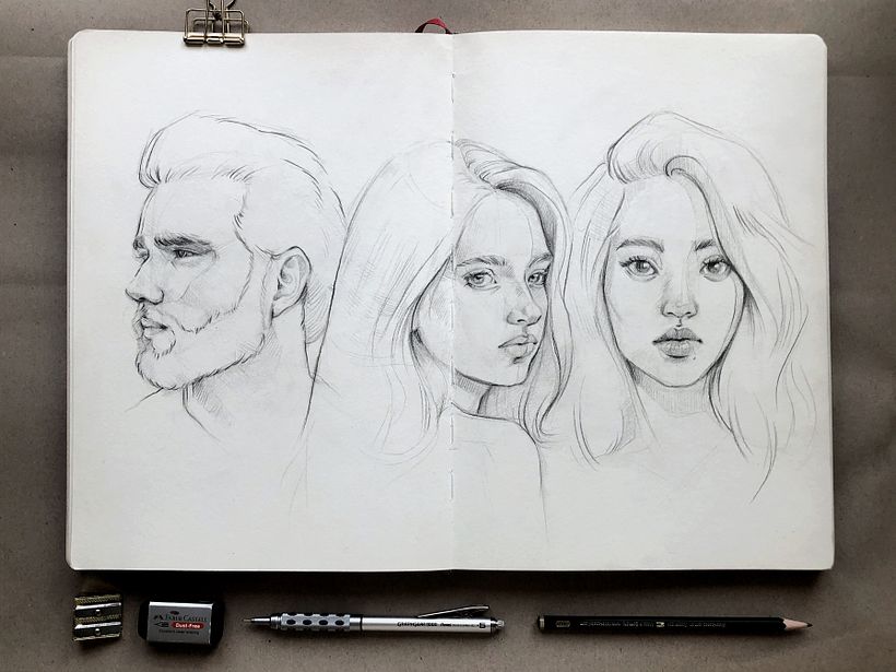 My project in Portrait Sketchbooking: Explore the Human Face course 3
