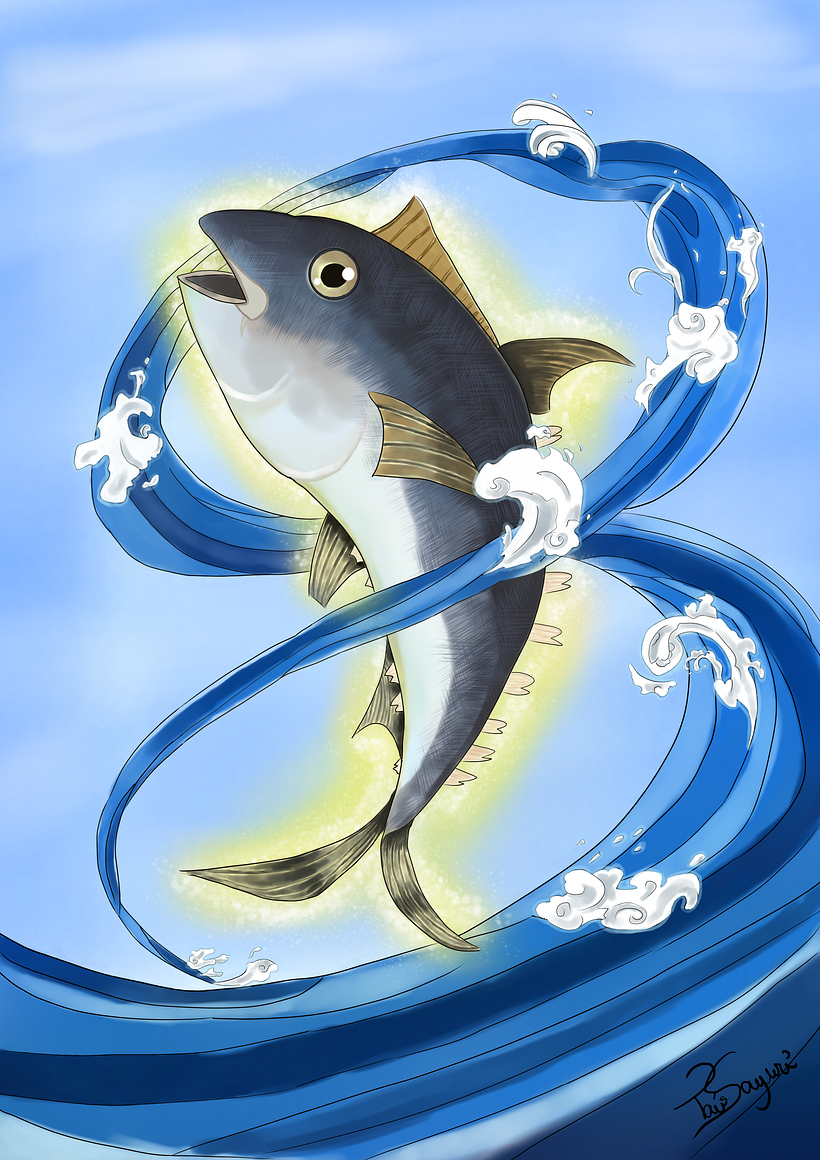 Este Deus foi criado para um RPG, onde meu personagem que se chama Maguro (atum em japonês) o louva.