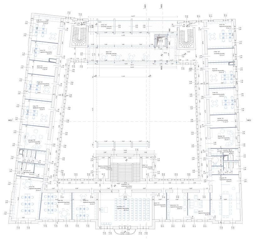 floor 1 (new elements in blue)