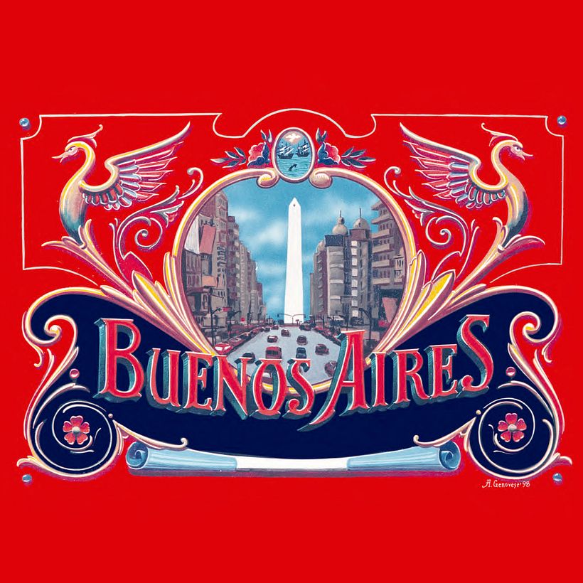 Fileteado is a lettering style characteristic of Buenos Aires.