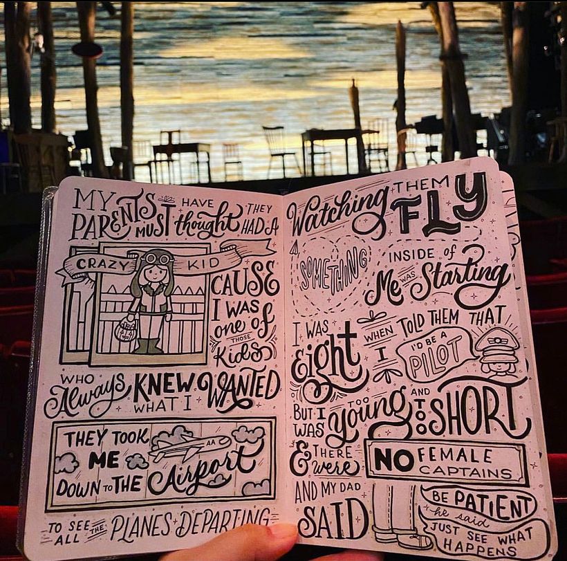 Illustrating and Lettering Song Lyrics to "Me and the Sky" 1
