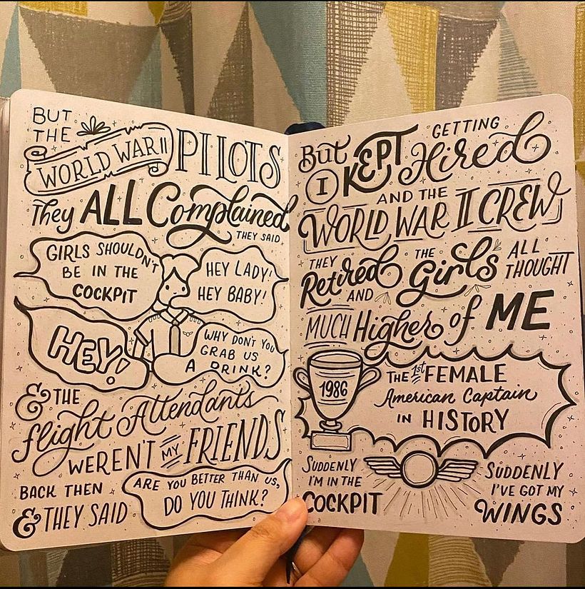 Illustrating and Lettering Song Lyrics to "Me and the Sky" 4