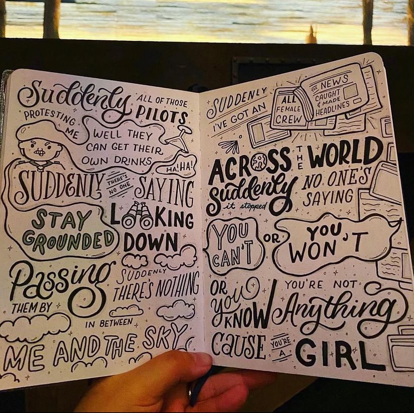 Illustrating and Lettering Song Lyrics to "Me and the Sky" 5