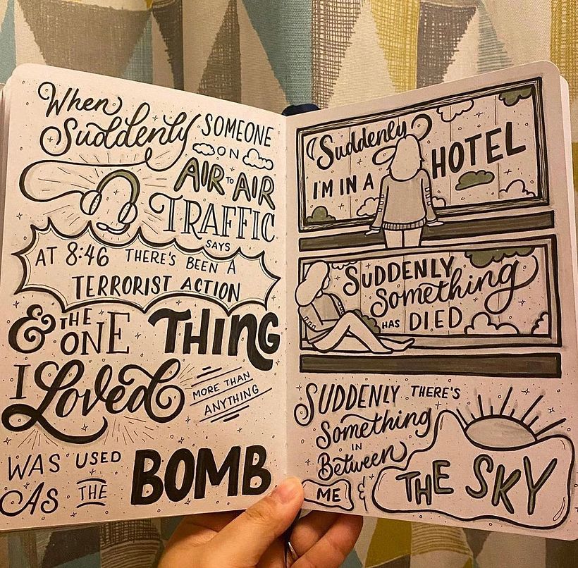 Illustrating and Lettering Song Lyrics to "Me and the Sky" 7