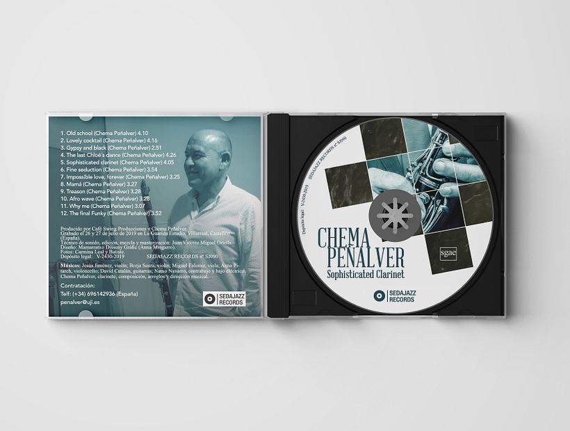 Diseño CD para el galardonado clarinestista Chema Peñalver 2