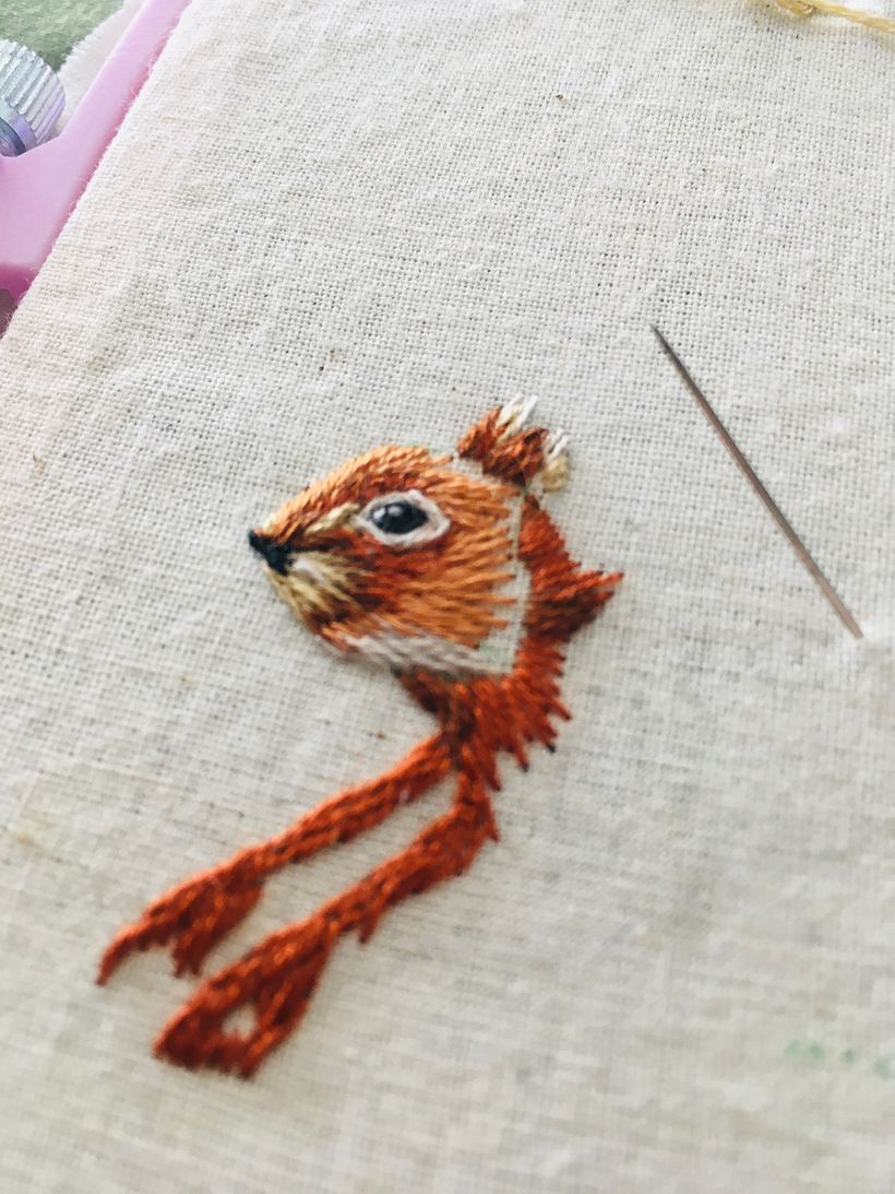Mi Proyecto del curso: Bordado con needle painting: recrea la belleza de la vida salvaje 1
