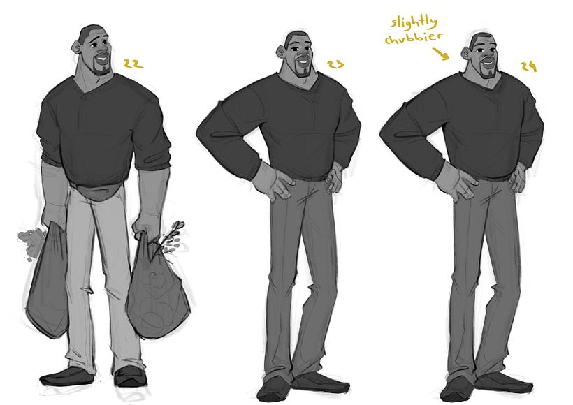 Trying out a variation of his body type - he has to be big and strong but not too fit.