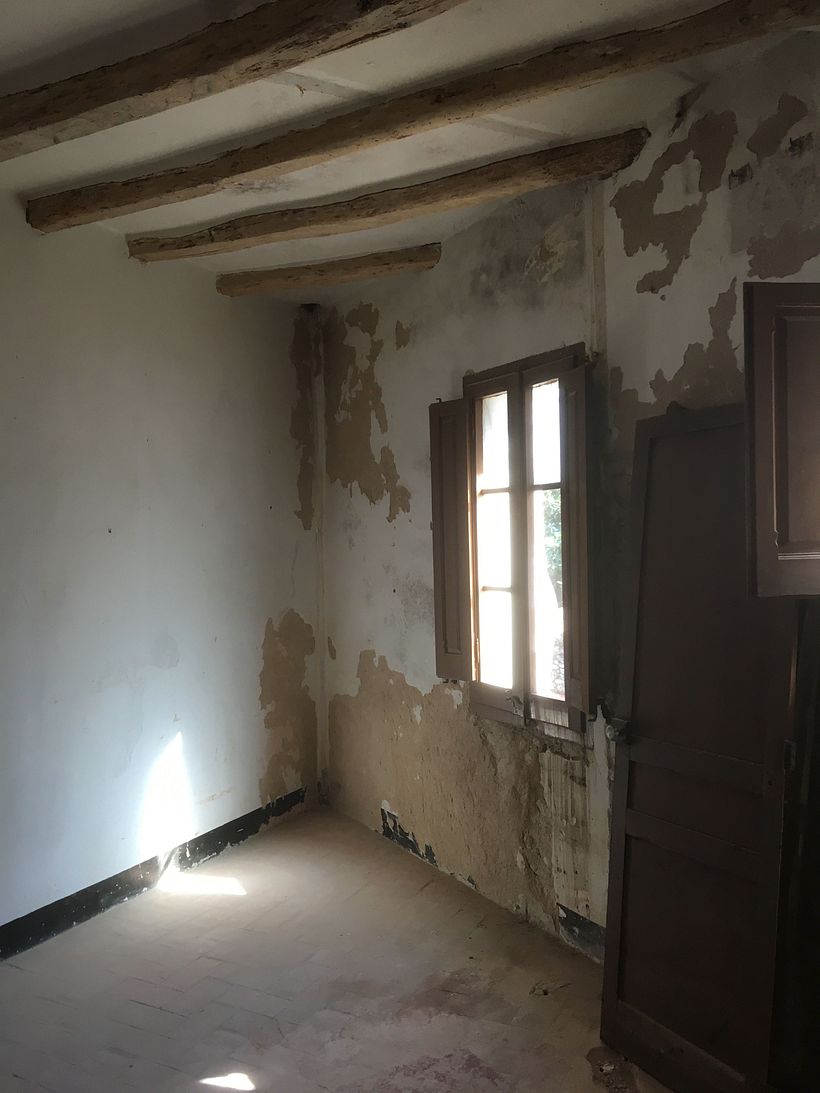 Oude slaapkamer in originele staat