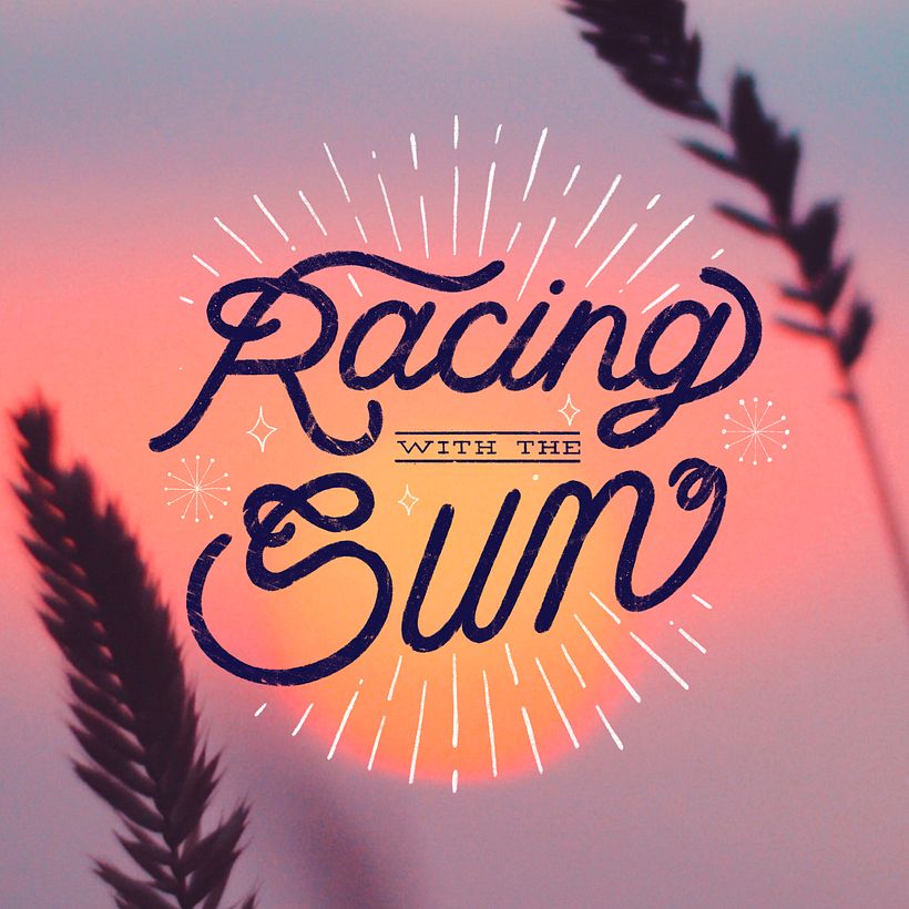 "Racing with the Sun" • Projet : Lettering publicitaire animé avec Procreate 4