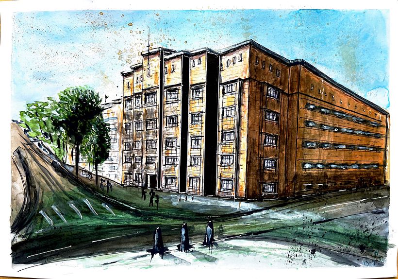 My project in Architectural Sketching: Couperus building, The Hague, The Netherlands 3