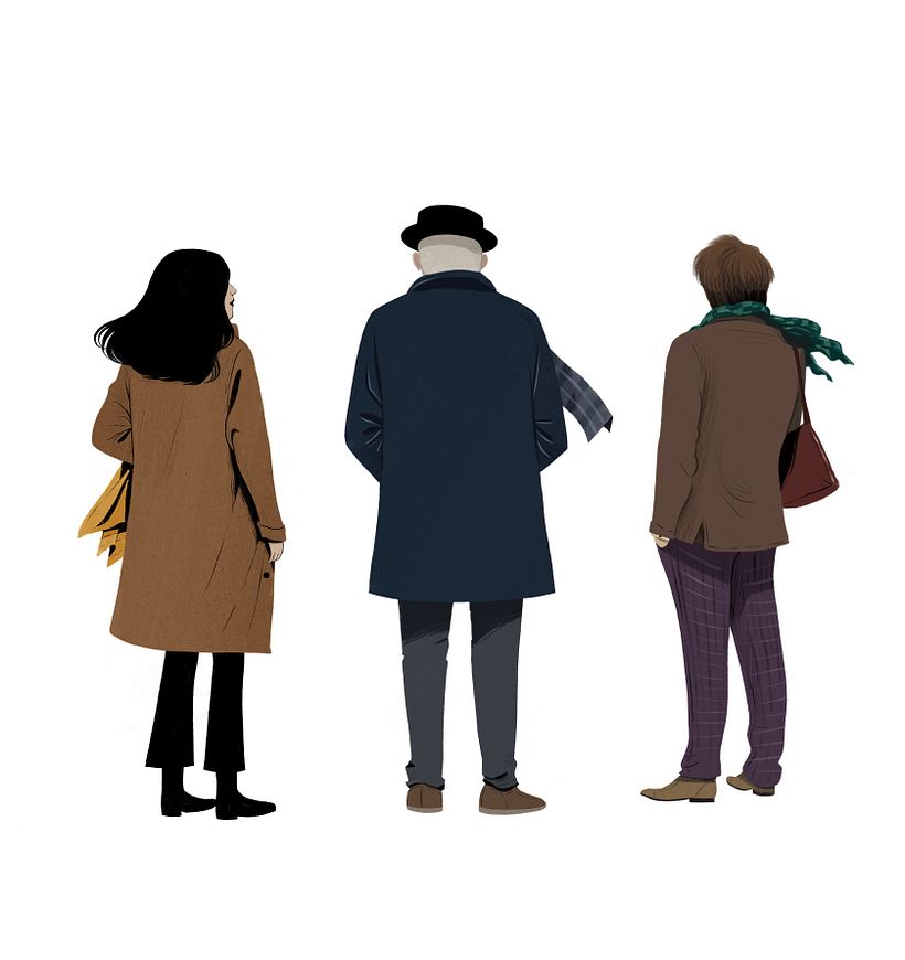 Diseño de los personajes principales de la serie.