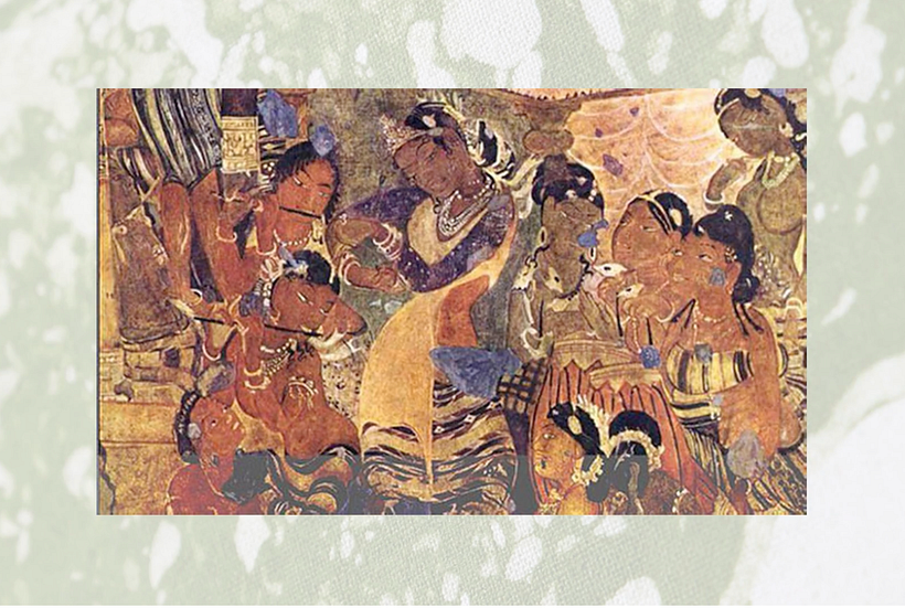 A restored piece of batik-dyed fabric, which was found in Egypt.