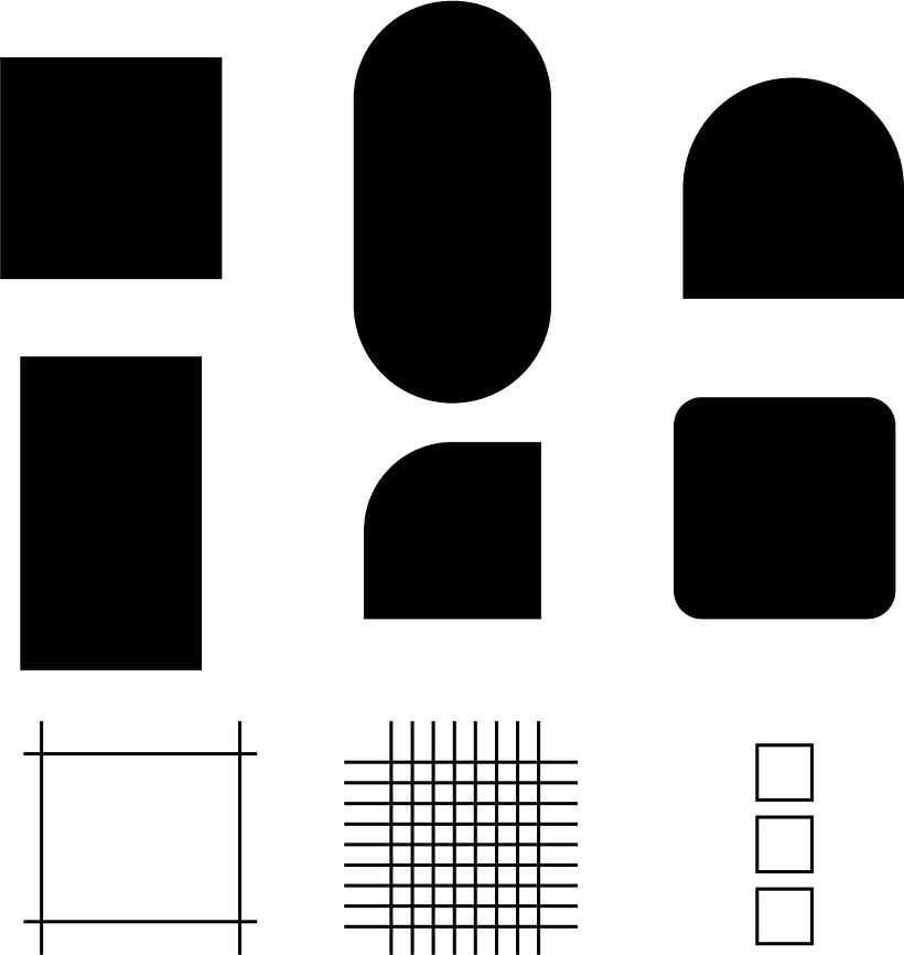 These here are the shapes I have chosen and it is all made up of squares.