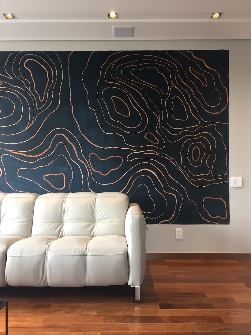 Mural com Cobre em Formas Topográficas - Residencial