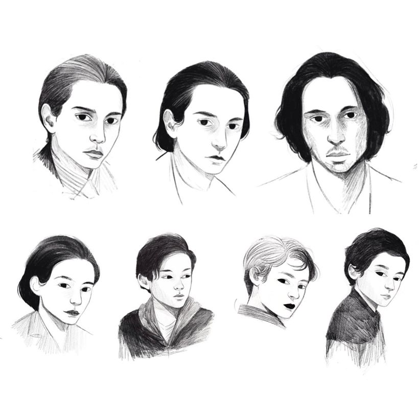Los retratos del vecino asesinado en la serie. Por Laura Pérez.