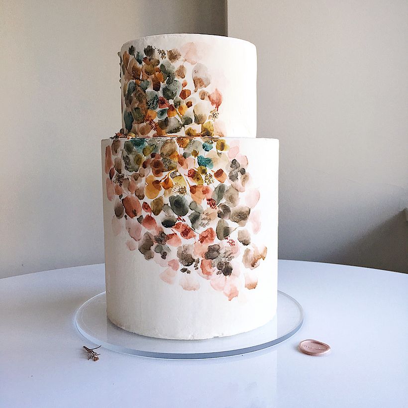 Abstract painted cake