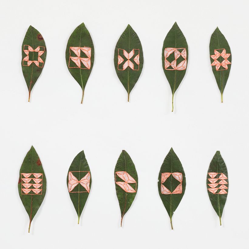 Embroidered Laurel Leaves