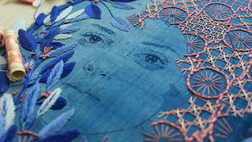 Bluework bordado y cianotipia 1