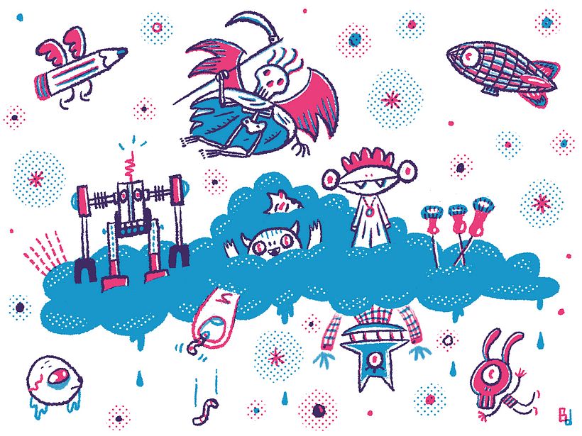 I did some adjustments in the composition and now the illustration is ready for adding the texture