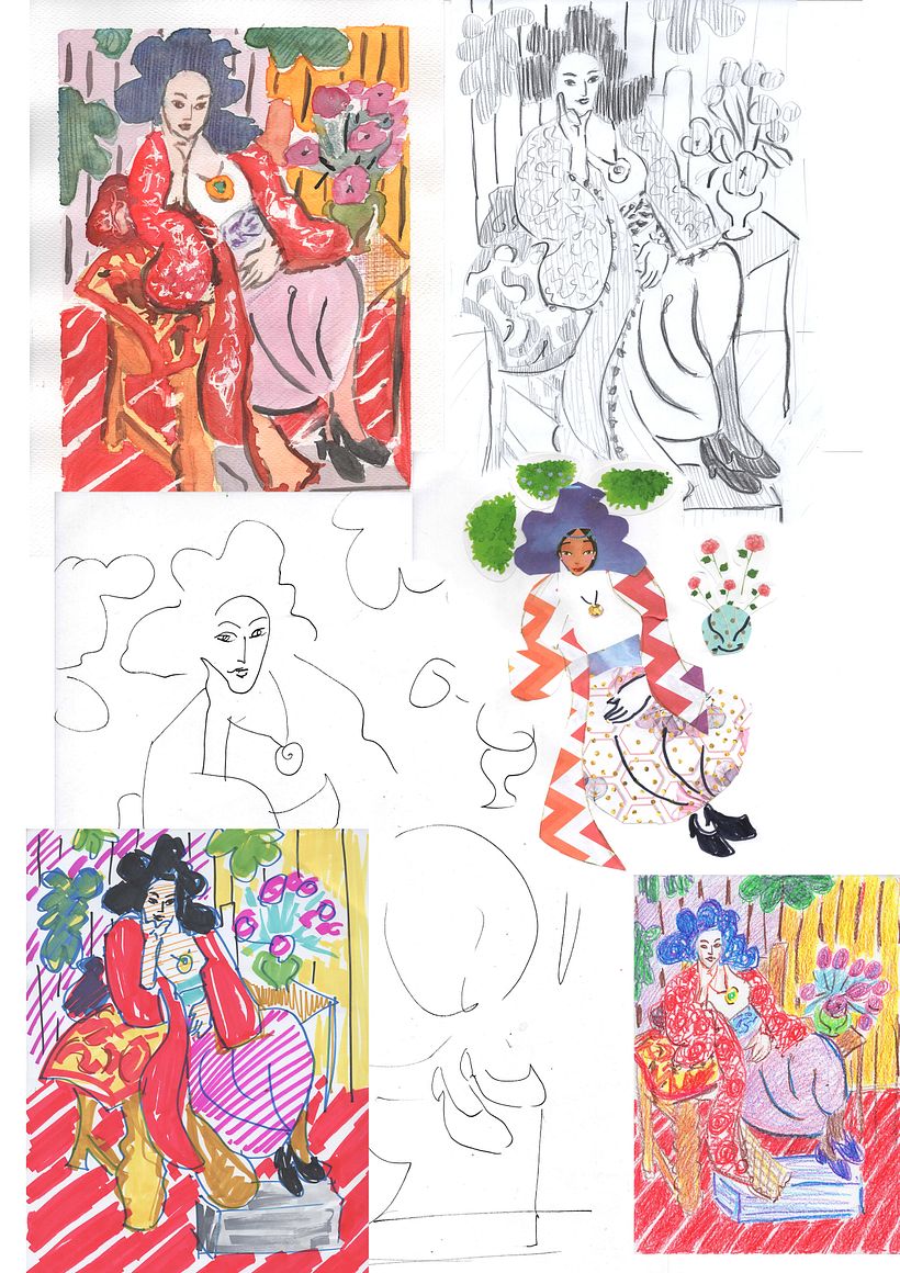 my interpretation of Henri Matisse's "Sitting woman in a robe" 