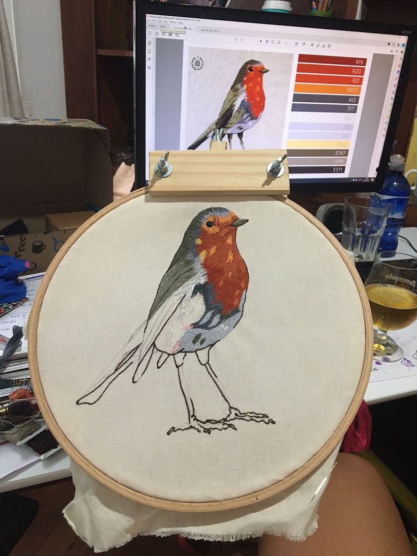 Meu projeto do curso: Pintar com linha: técnicas de ilustração têxtil 8
