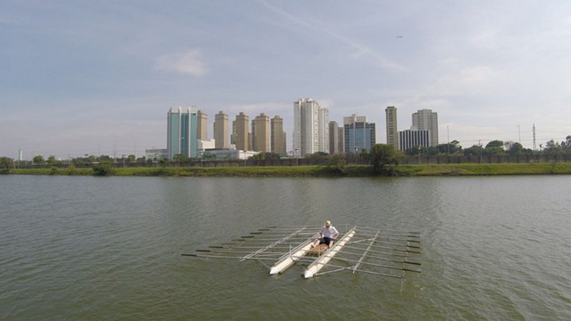 Intervención con la obra "Boat 18", São Paulo.