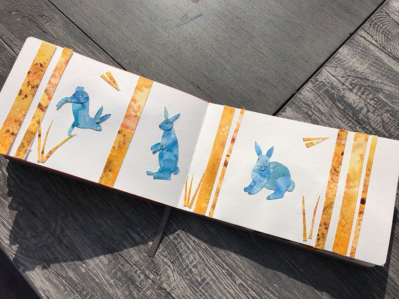 Playful rabbits - pondering whether to add more of a link to the previous page than the verticals. 