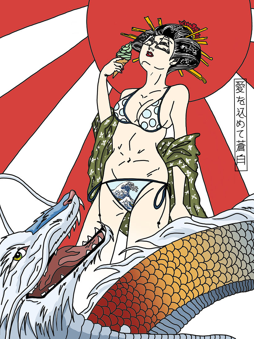 Inspiré du travail de Yuko Shimizu pour la geisha et le dragon du voyage de Chihiro.