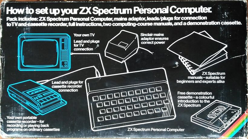 Caixa original de um ZX Spectrum 48K