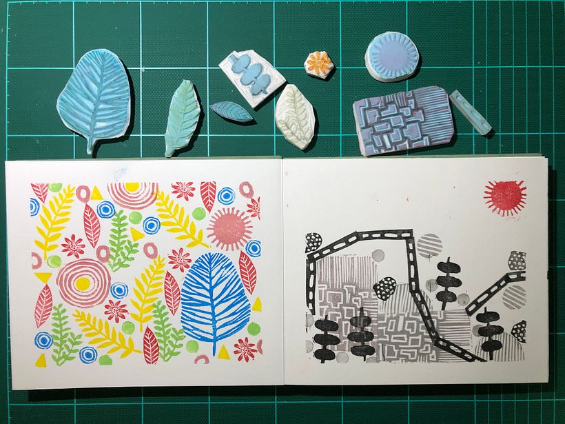 My project in Sketchbooking with Handmade Stamps course 3
