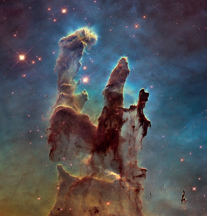 'Pillars of Creation', a picture of Eagle Nebula captured by Hubble (credit: NASA, ESA/Hubble and the Hubble Heritage Team).