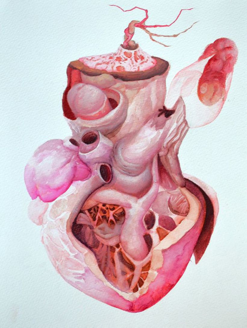 Rosa mística. Acuarelas. “Al ascender, Cúmulo Místico, se le veía entre las piernas la valva redonda y rodeada de pétalos, de coágulos, como una dalia de muchísimos pétalos. Había encontrado el camino al cielo.” Marosa di Giorgio 5