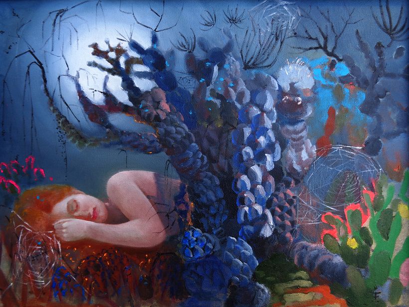 Donde habita el deseo: Oleos. Rosa mística y medula son algunas de mis series temáticas en las que desarrollo un imaginario personal que me permite indagar dentro del universo femenino.. 6